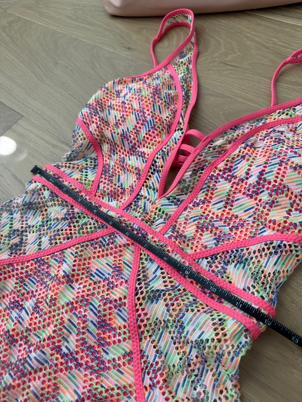 BECCA Multicolor Pink Orange Patterned One-Piece Swimsuit - Picture 13 of 13